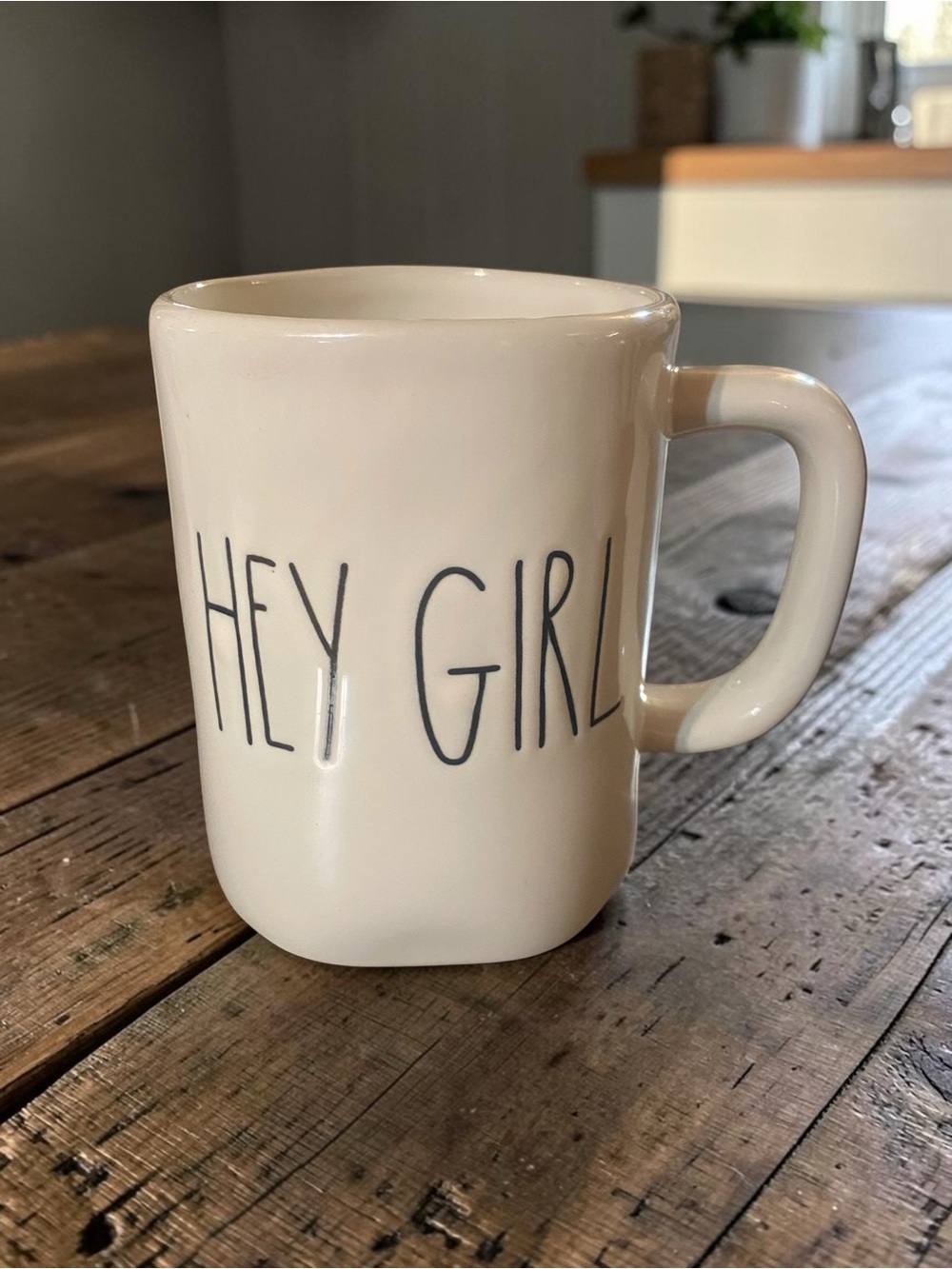 Hey Girl Magenta M early Rae Dunn Ceramic Coffee Mug - Cream NWOT unused